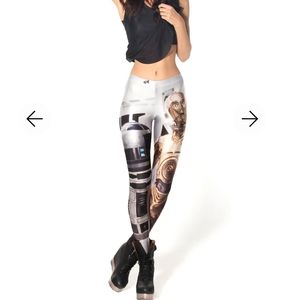 Blackmilk Rare sold out star wars ARTOO AND THREEPIO Leggings size S